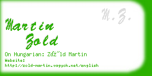 martin zold business card